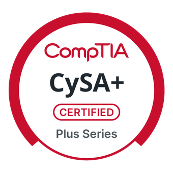 CompTIA CySA+ Certified  Cybersecurity Analyst badge